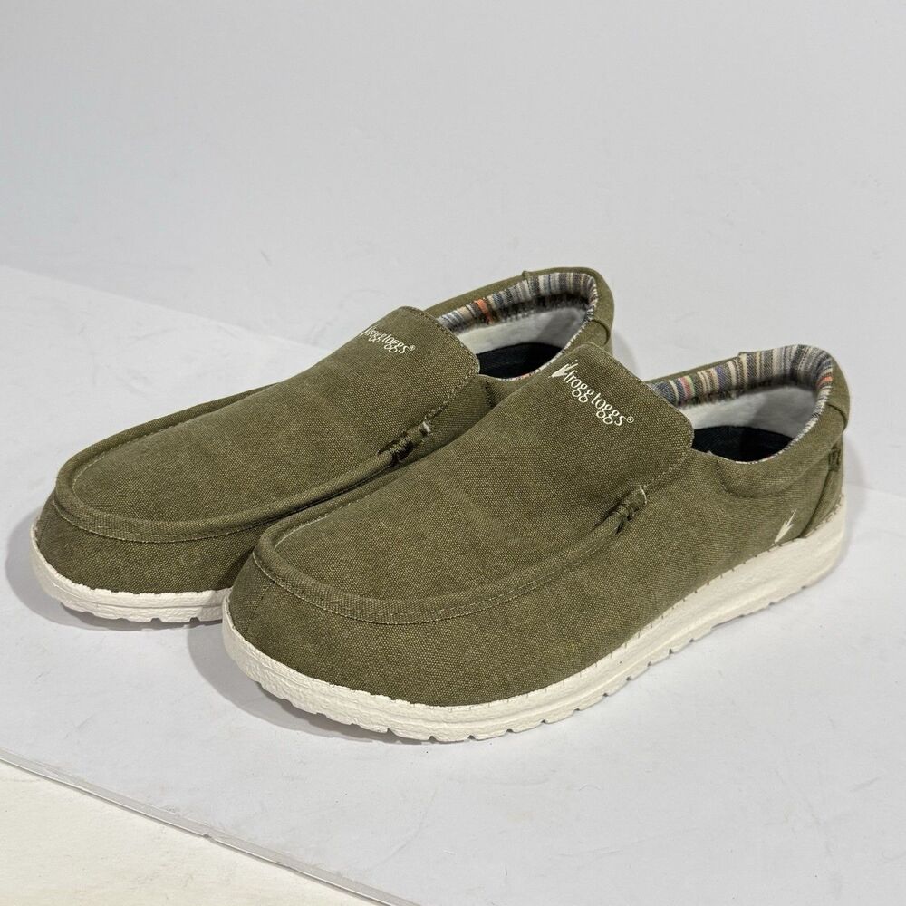 NWT Frogg Toggs Olive Green Java Sneakers Slip On Size 8 Men’s Shoes - Picture 11 of 16